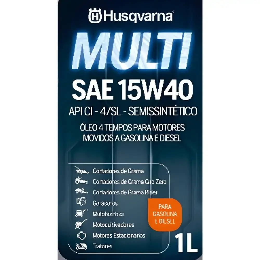 Óleo para motor 4 tempos multi 1 litro 15W40 Husqvarna — fotografia 4