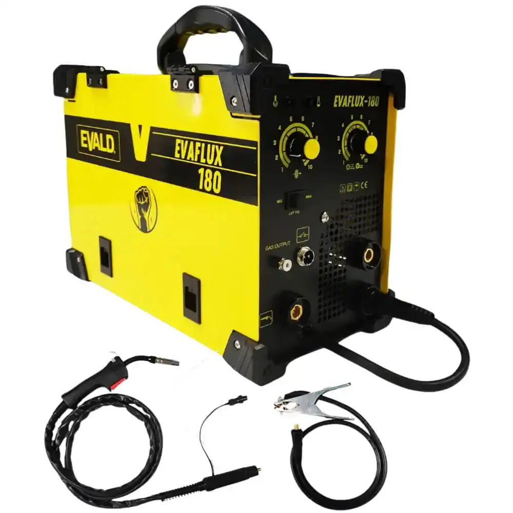 Máquina solda multiprocesso MIG flex TIG e eletrodo EVAFLUX-180 bivolt Evald