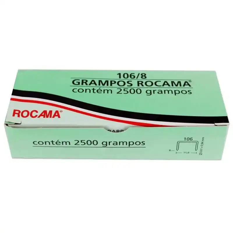 Grampos 106/8 para grampeadores tapeceiros com 2.500 unidades Rocama — fotografia 2