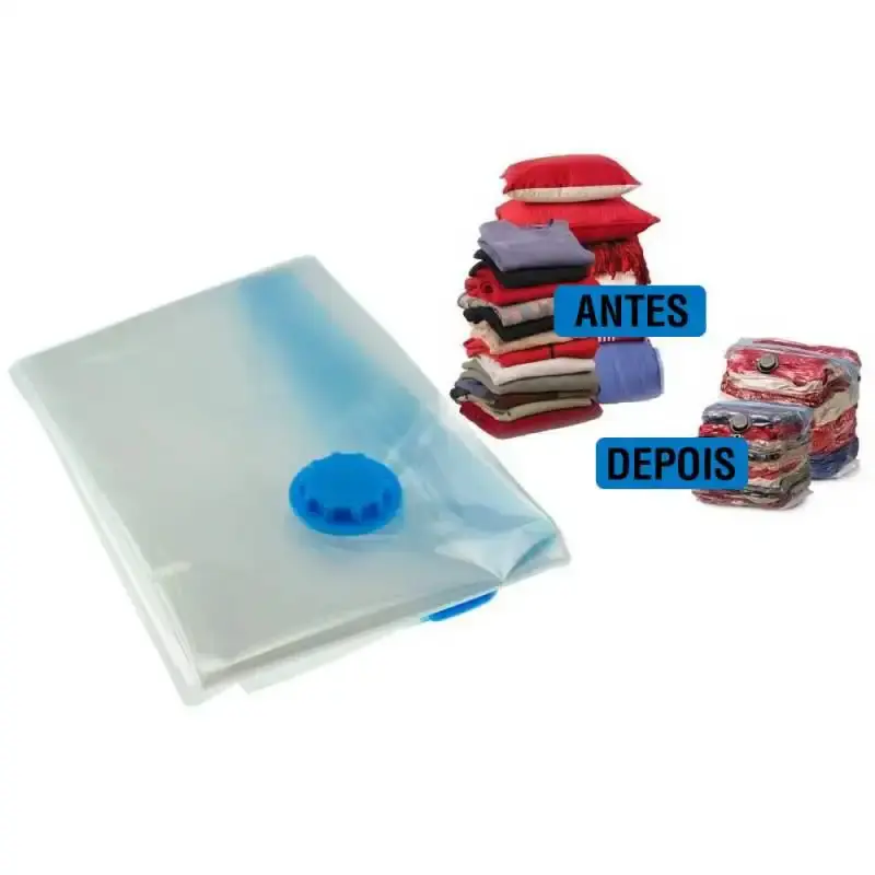 Saco à vácuo guardar roupas 60X80 CM kit 10 peças + bomba sucção Western — fotografia 3