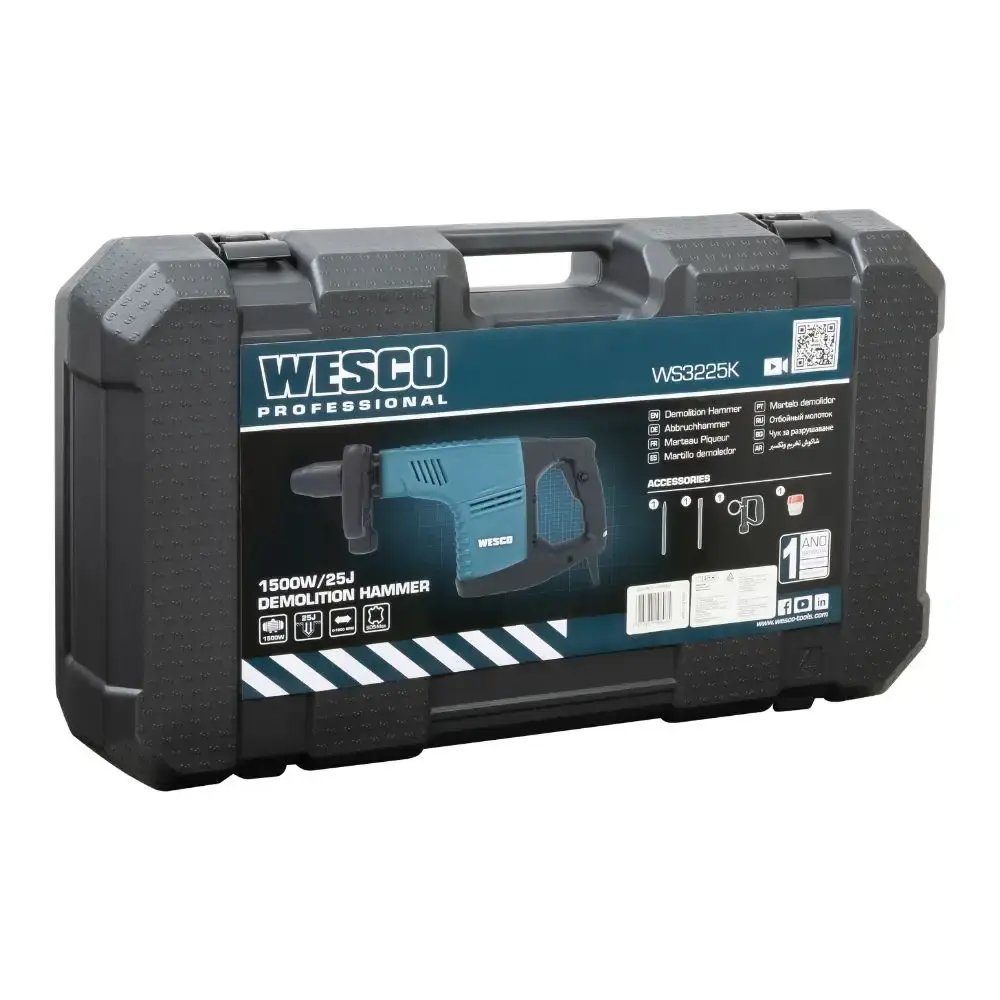 Martelete demolidor rompedor 25J 1500W sds-max 220V Wesco — fotografia 4