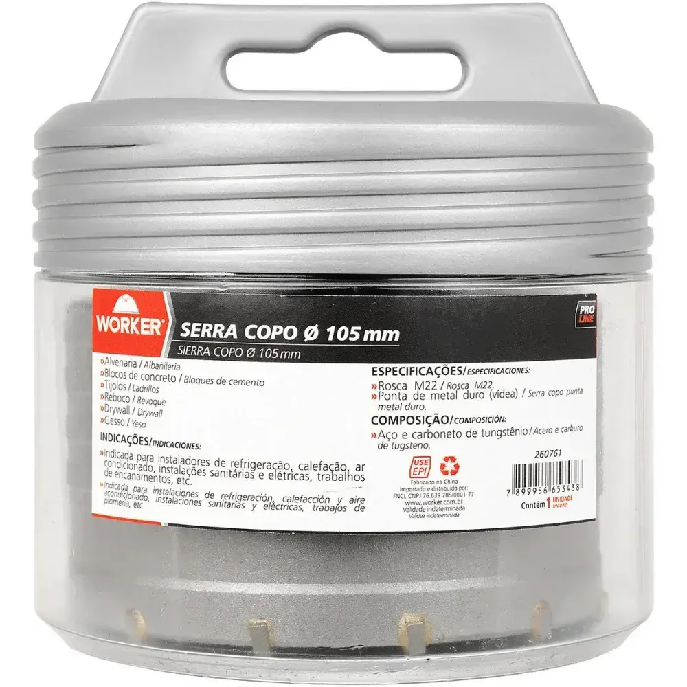 Serra copo com ponta de metal duro M22 105MM Worker — fotografia 7