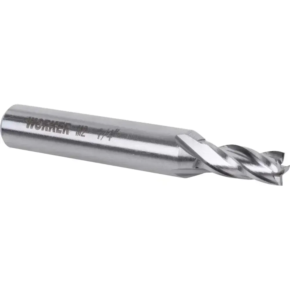 Fresa de topo reto aço rápido 1/4” haste 3/8” Worker — fotografia 8