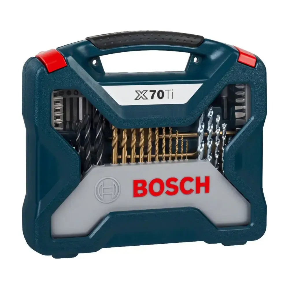 Jogo de Pontas e Brocas em Titânio X-Line 70 unid BOSCH — fotografia de referência