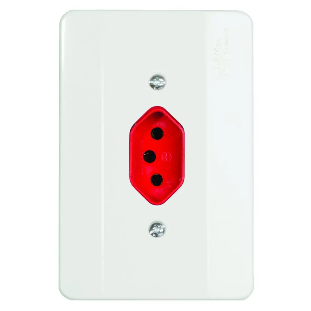 Tomada 20A vm vertical Mectronic branca milleniun