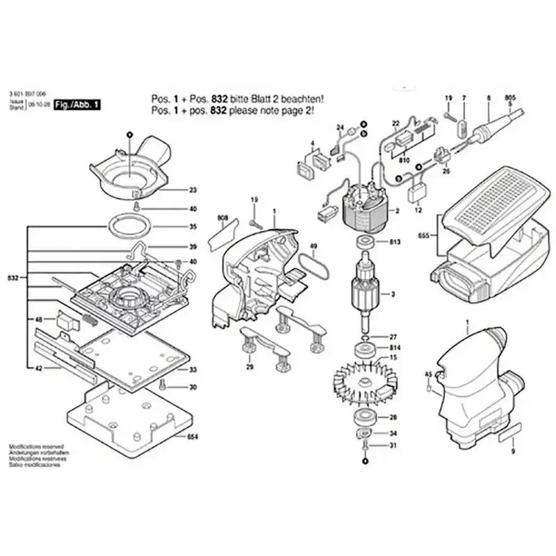 Estator para lixadeira orbital GSS 140 a / GEX 125-1 AE em 220V 2609120299 Bosch 220 V — fotografia 4