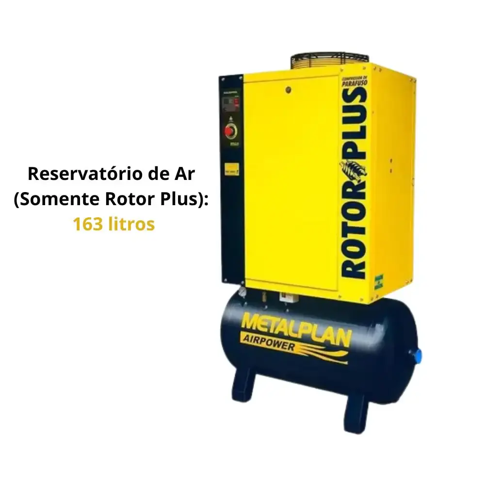 Compressor de parafuso 20HP 9 bar 220V com reservatório Metalplan 220 V — fotografia 5
