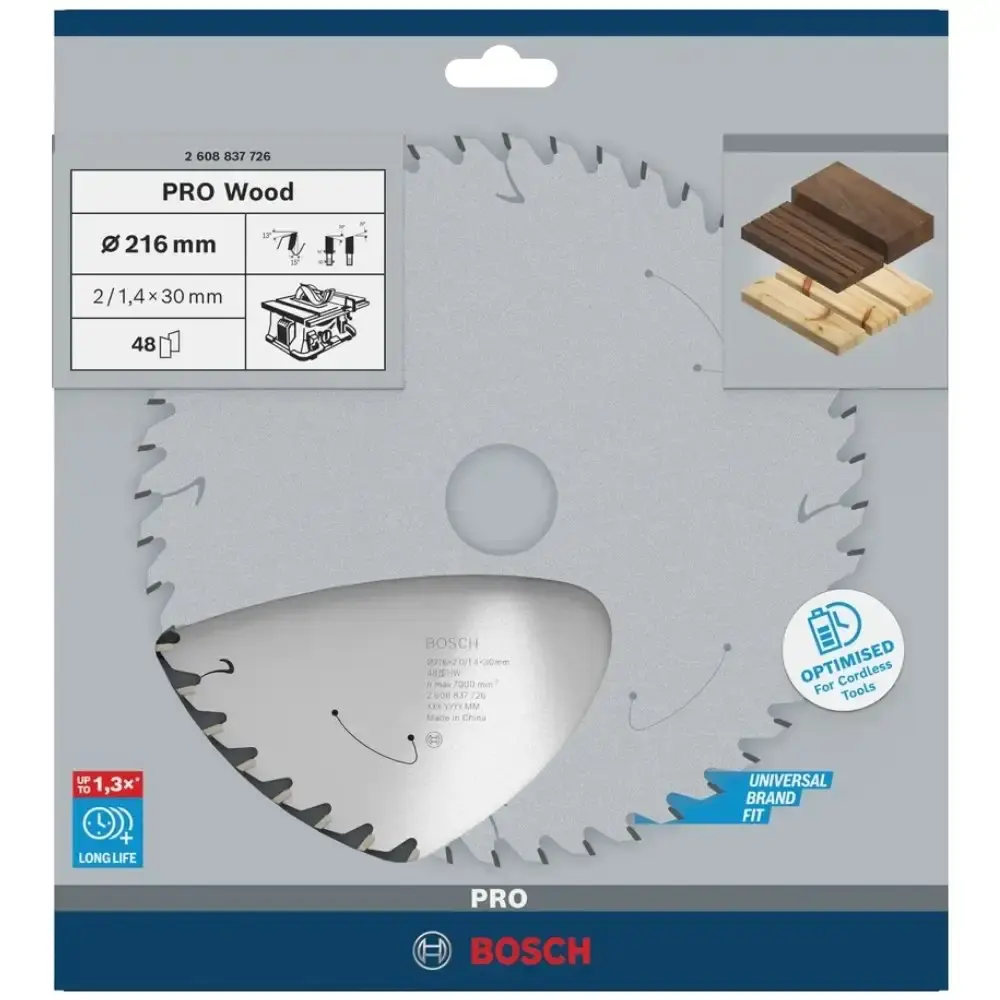Disco de serra circular PRO wood cordless 216X30 48 dentes Bosch — fotografia 3