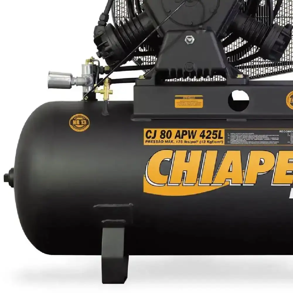 Compressor de ar alta pressão 80 pés 425 litros 5 pistões 20 HP trifásico Chiaperini — fotografia 3