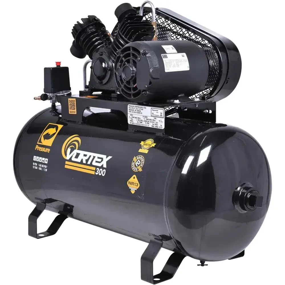 Compressor de ar vortex 300 10PCM 140PSI 100L trifásico Pressure — fotografia 8