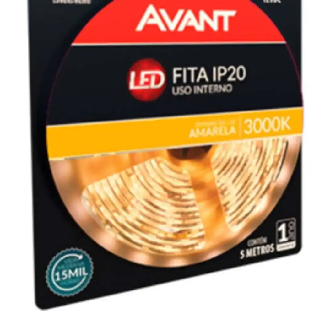 Fita led interna 5 metros 12V branco quente 4,8 w/m Avant — fotografia 6
