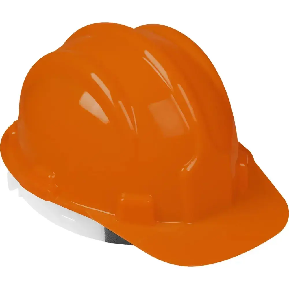 Capacete de segurança com carneira e aba frontal laranja Worker — fotografia 3