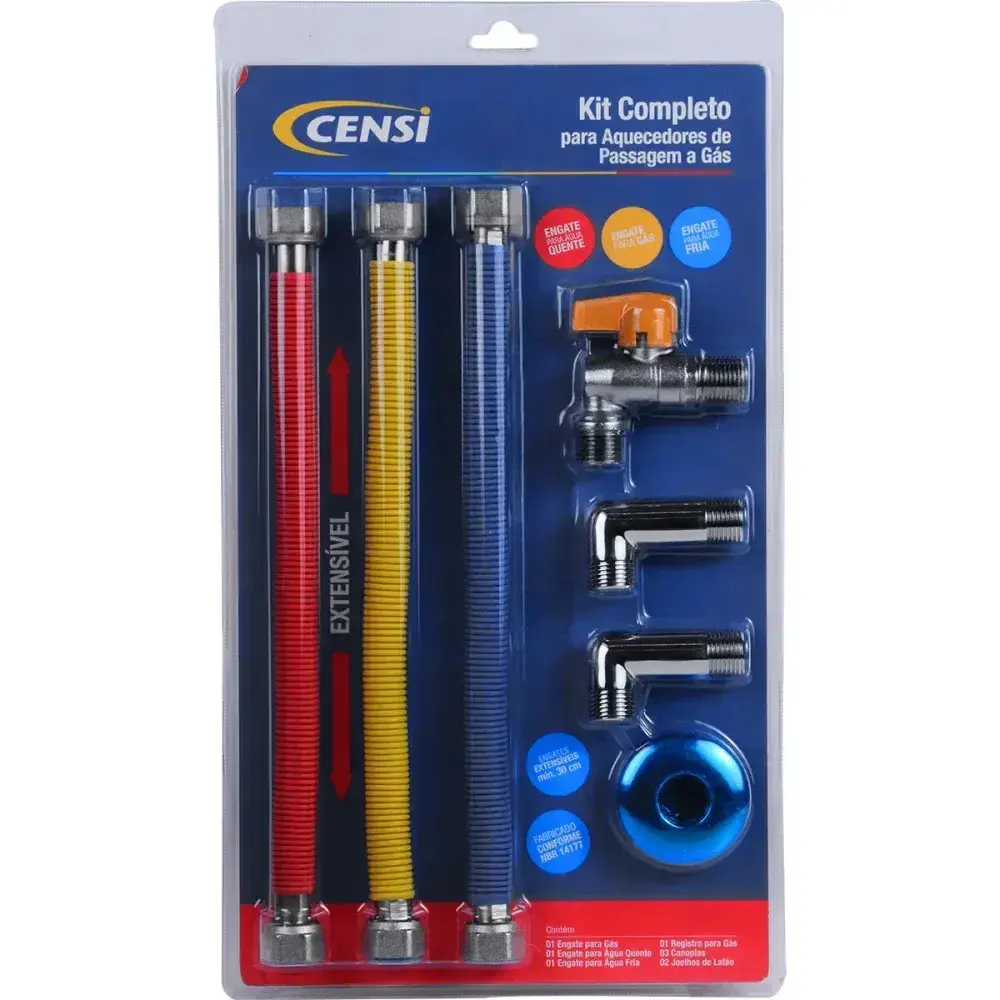 Kit completo para instalação de aquecedores a gás 15BAR Censi — fotografia 4