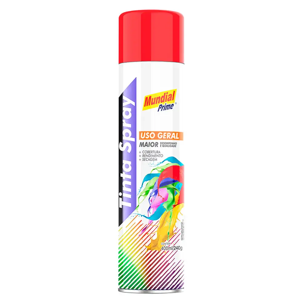 Tinta spray 400ML vermelho AE01000096 mundial prime — fotografia 5