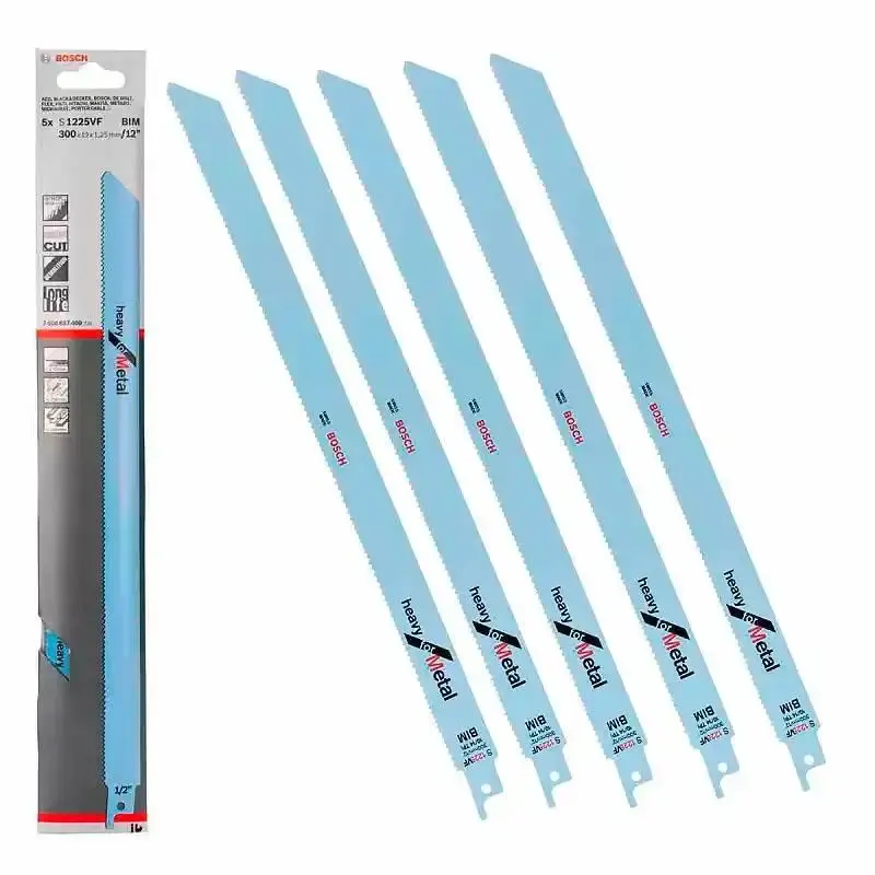 Lâminas de serra sabre 12 POL raptor cortar carros kit com 5 peças S1225VF Bosch — fotografia de referência