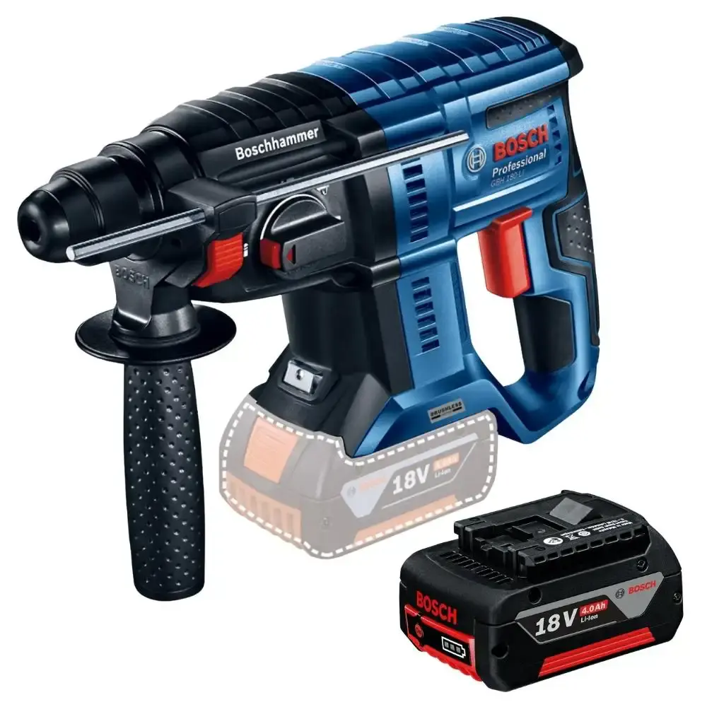 Martelete plus 18V 2,3KG brushless GBH 180-LI com bateria 4AH Bosch — fotografia de referência