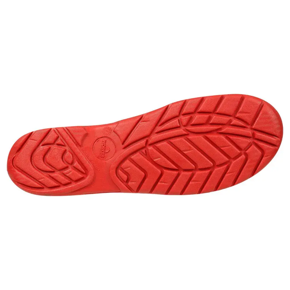 Bota pvc preta/vermelha motociclista cano médio N°44 Worker — fotografia 6