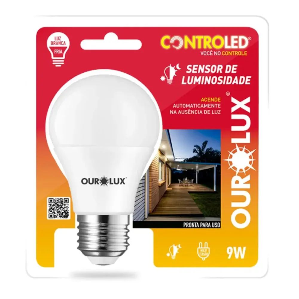Lâmpada 6.500K 9W com sensor de luminosidade bivolt Ourolux — fotografia 2