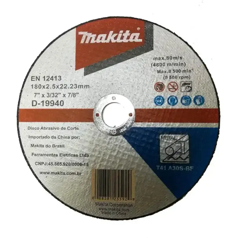Disco de corte para metal 7 POL 180 MM D-19940-10 kit 4 peças Makita — fotografia 2