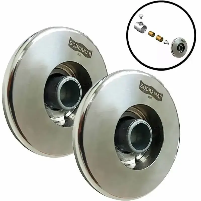 Dispositivo de hidromassagem em aço inox para piscinas kit 2 peças Sodramar — fotografia de referência
