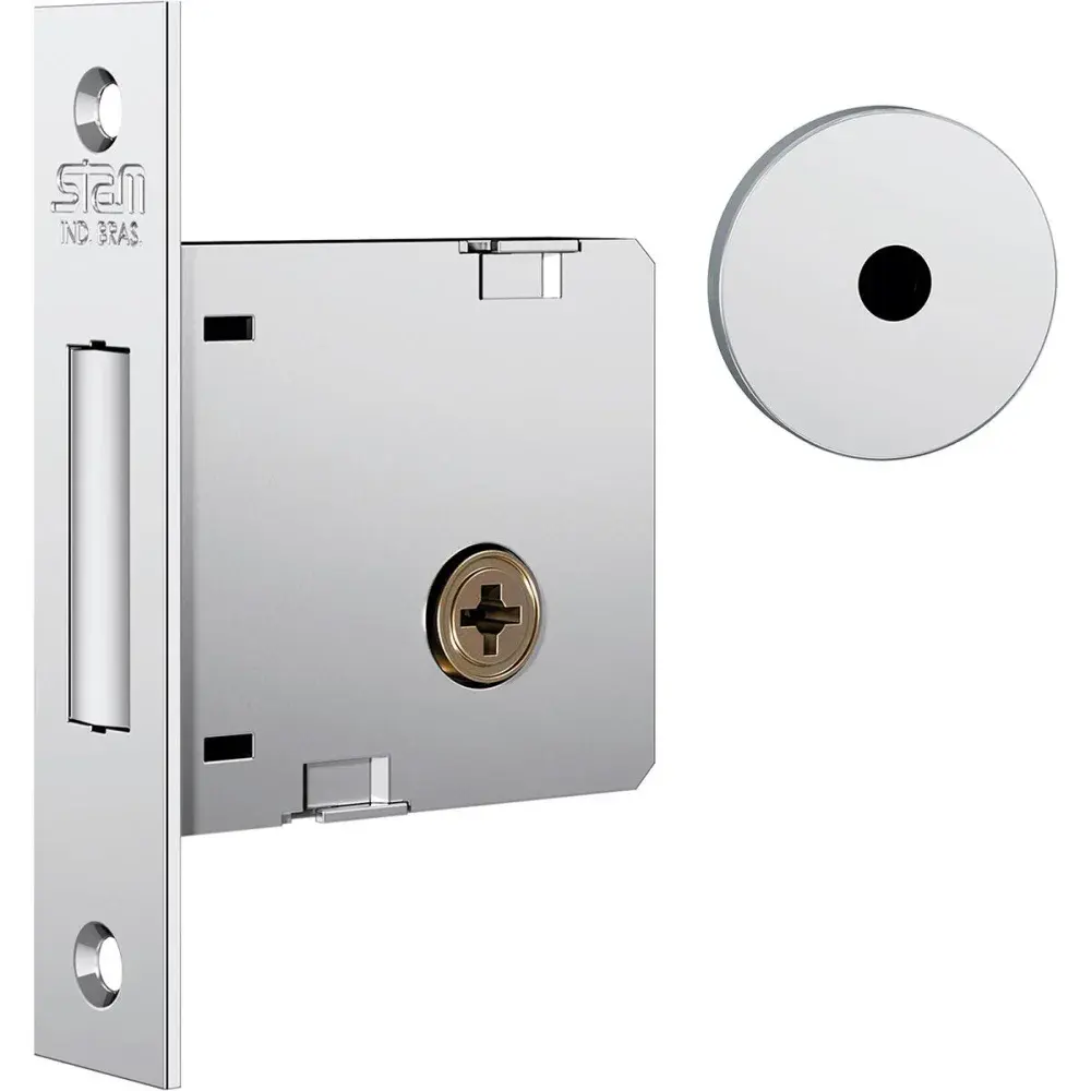 Fechadura segurança inox cromada tetra 1004 Stam — fotografia de referência