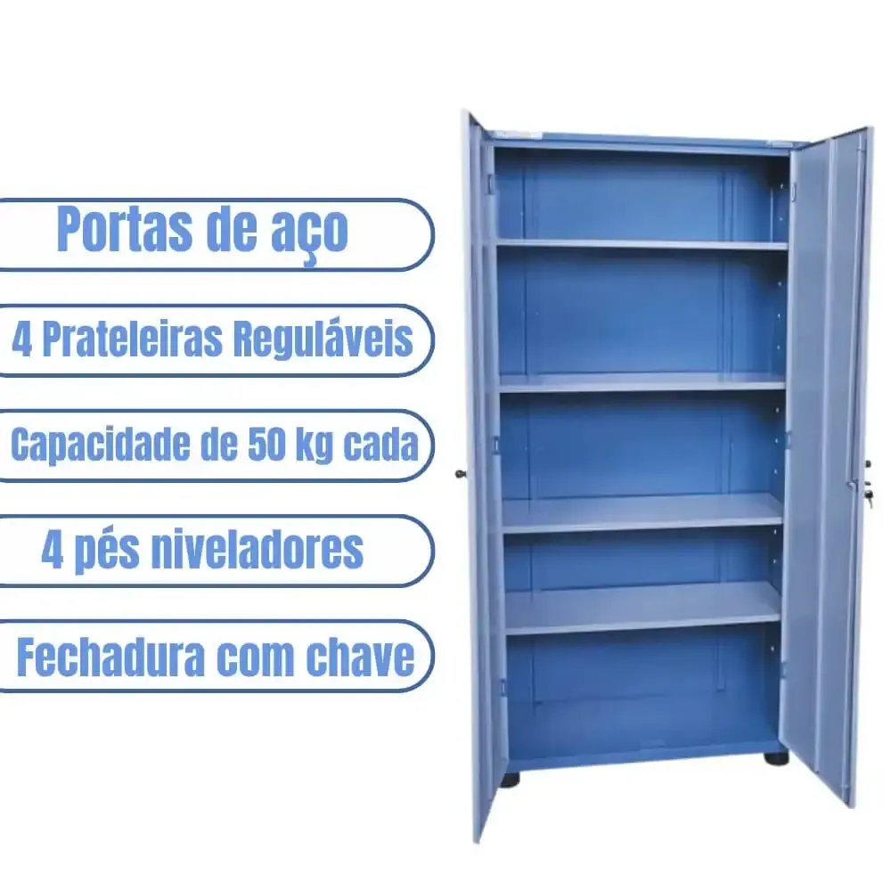 Armário para Ferramentas com 4 Prateleiras 185 x 90 x 37 CM AM-71 MARCON — fotografia 5