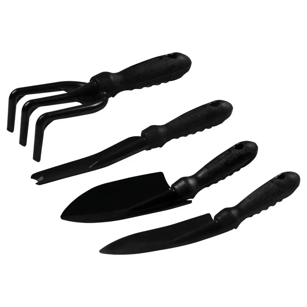 Kit para jardinagem em polipropileno preto com 4 peç Collins — fotografia de referência