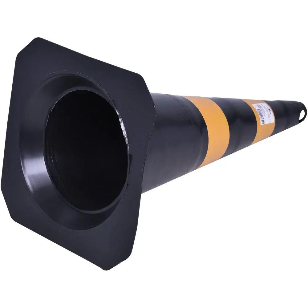 Cone para sinalização em pvc amarelo e preto 75CM Worker — fotografia 3