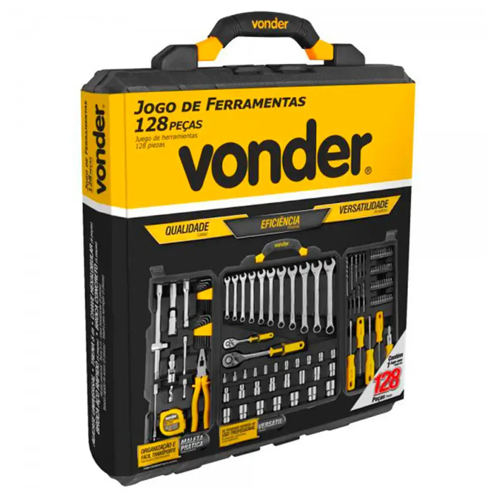 Jogo de ferramentas Cromo Vanadium 128 peças 3599110128 VONDER — fotografia 4