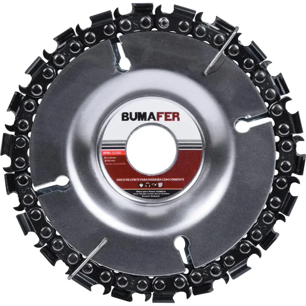 Disco corte madeira com corrente 100X1588MM Bumafer — fotografia de referência