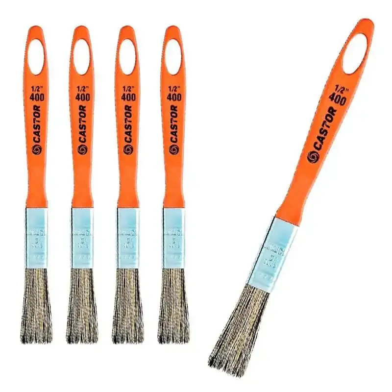 Pincel trincha 1/2 pol laranja cerdas gris kit 5 peças Castor — fotografia de referência