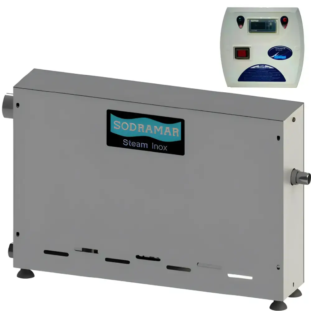 Sauna vapor universal inox 4KW + comando digital Sodramar — fotografia de referência