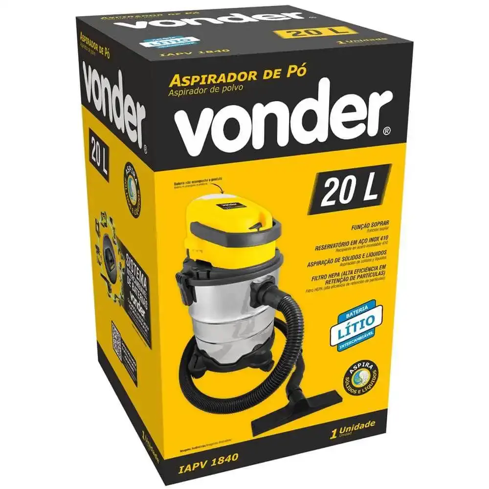 Aspirador de pó 18V 20L IAPV1840 sem bateria e sem carregador Vonder — fotografia 5