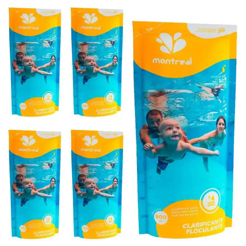 Cloro floculante clarificante 900 ML refil kit com 5 unidades Montreal