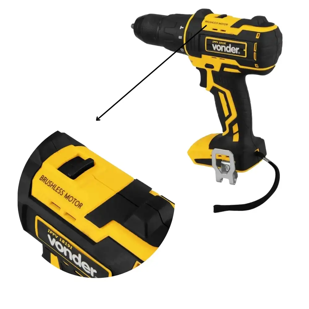 Parafusadeira furadeira impacto 18V 1/2 POL com bateria e carregador bivolt Vonder — fotografia 3