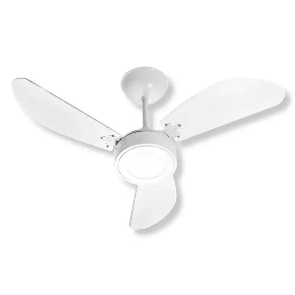 Ventilador de teto 3 pás 130W luminária LED várias cores cristal Venti-delta Preto 110 V — fotografia 2