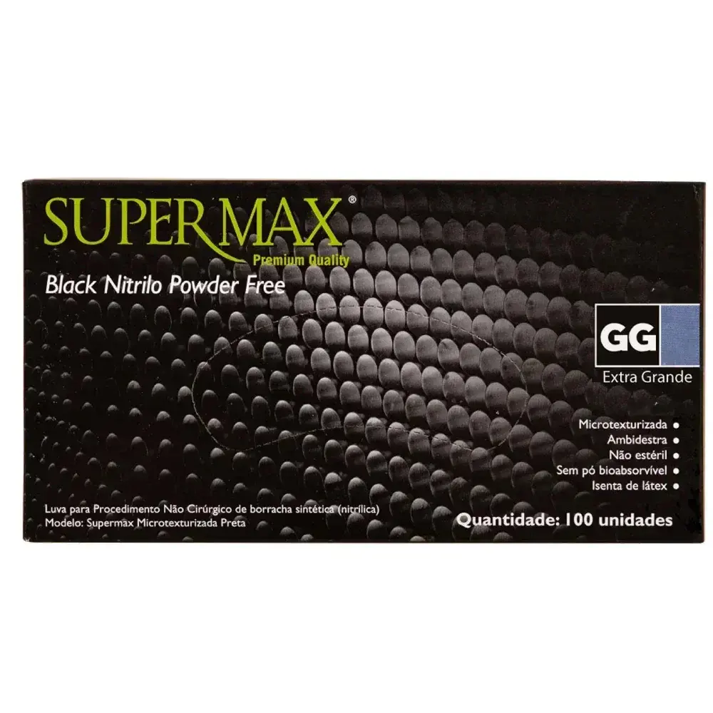 Luva procedimento xg black nitril 100PCS Supermax — fotografia 6