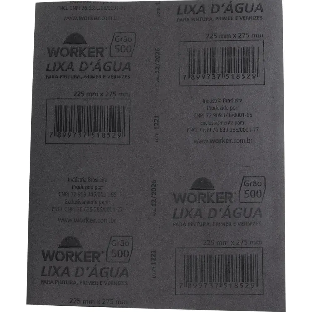 Lixa dágua GR500 225MM x 275MM Worker — fotografia 8