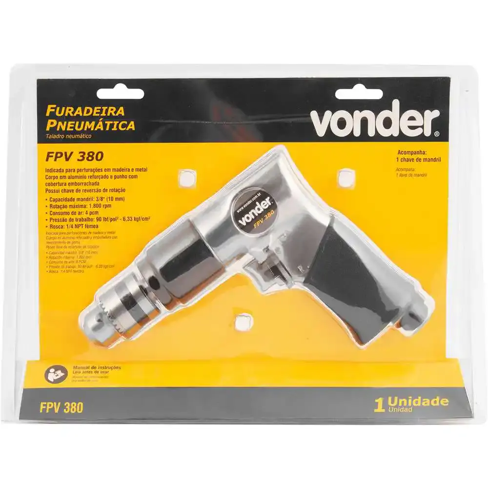 Furadeira pneumática 3/8 POL FPV 380 VONDER Vonder Cross — fotografia 4