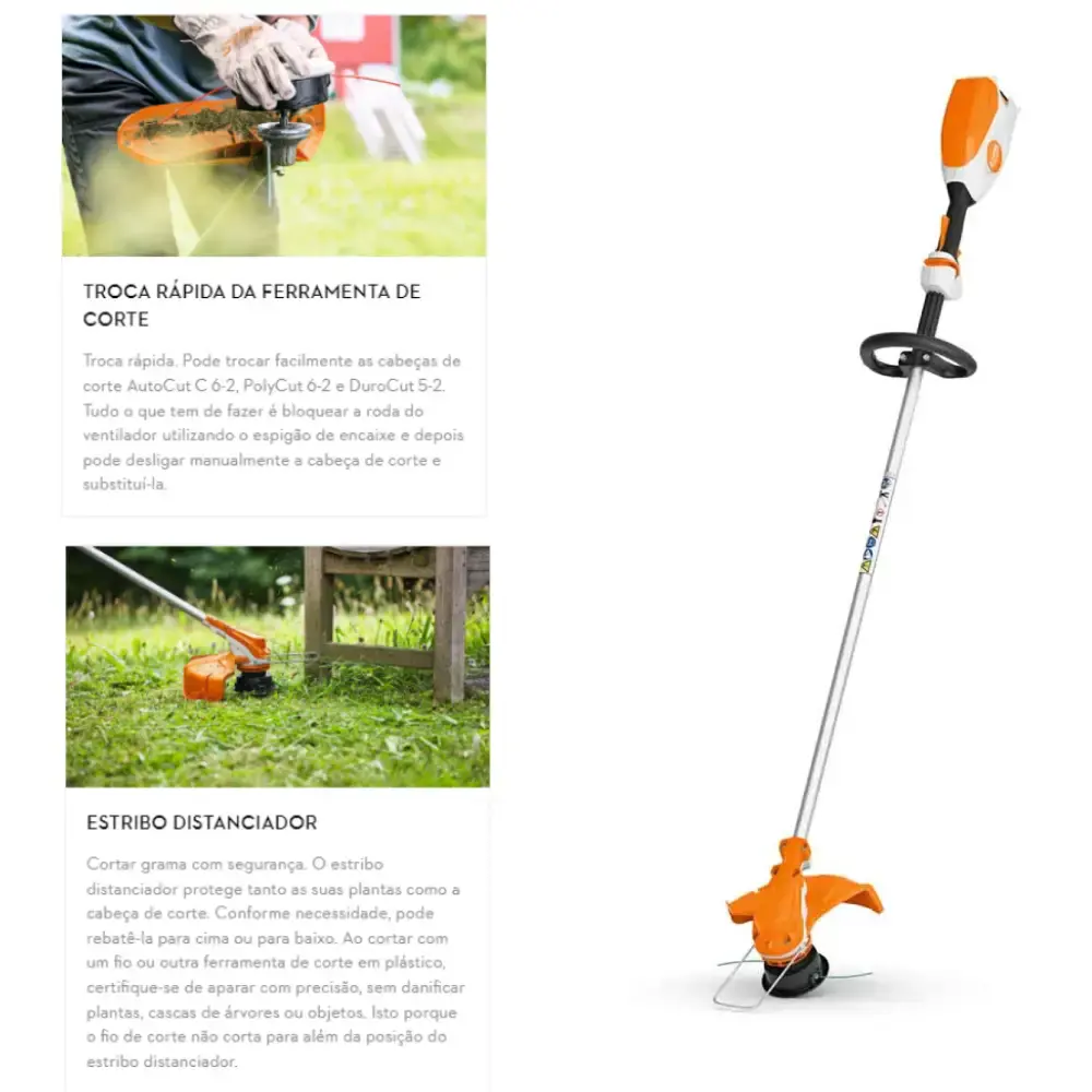 Roçadeira a bateria FSA 86 r Stihl sem bateria e sem carregador — fotografia 6