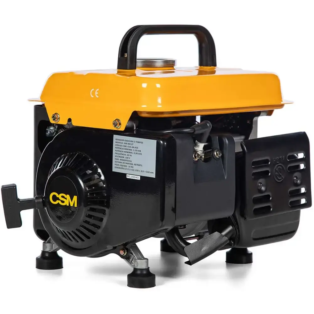 Gerador a gasolina 0,90 KVA 2 tempos monofásico GM-900 CSM 220 V — fotografia 4