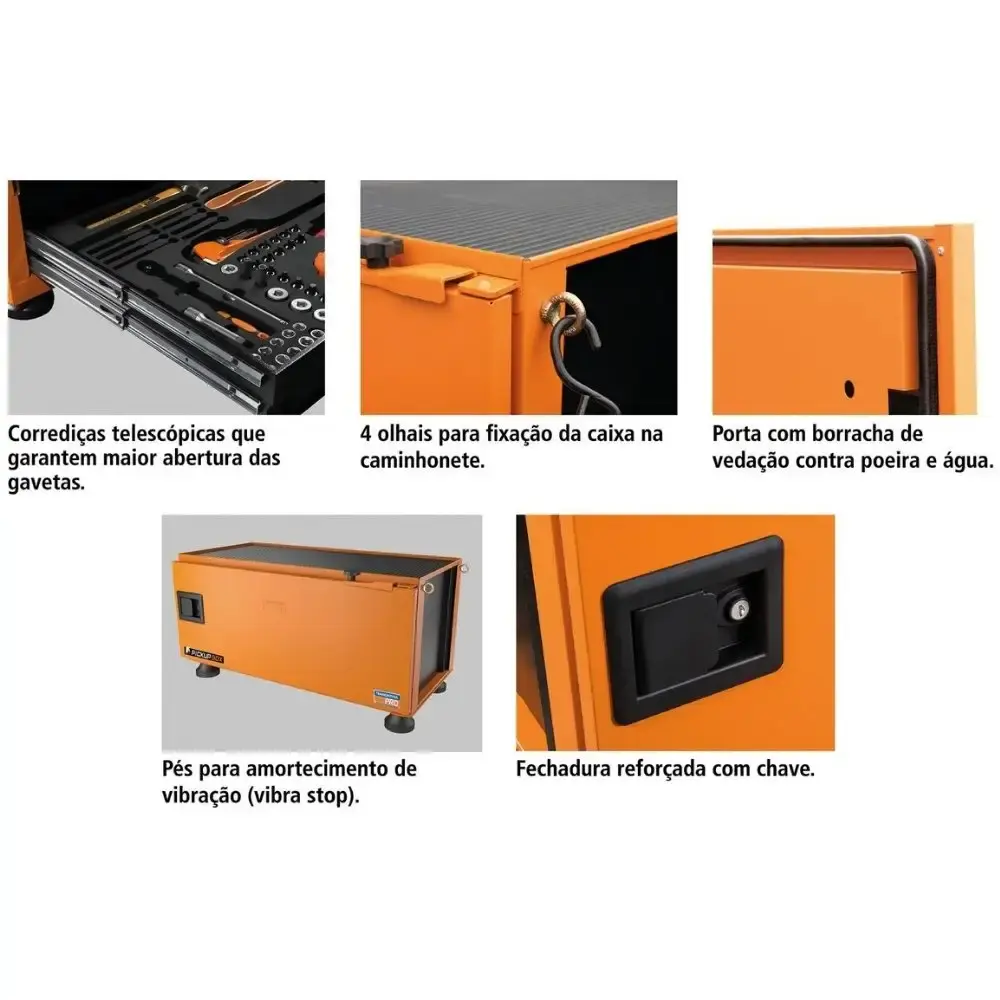 Caixa de Ferramentas PickupBox 50 x 100 x 82 CM com 153 Peças TRAMONTINA — fotografia 7