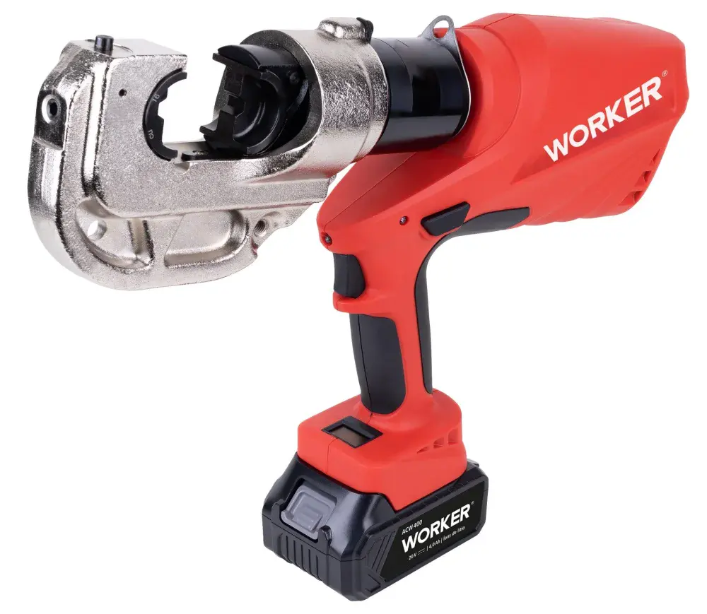 Alicate crimpador hidráulico ACW400 20V Worker — fotografia de referência