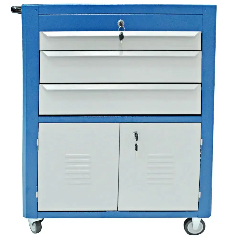 Carro para ferramentas C063 gavetas e 2 portas azul Fercar — fotografia 6