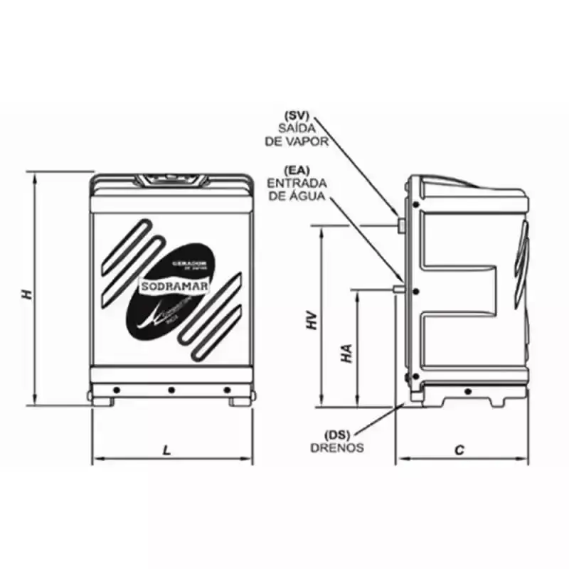 Gerador de vapor inox para sauna 12KW trifásico 220V quadro digital e kit instalação Sodramar — fotografia 6