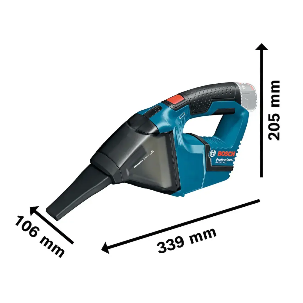 Aspirador de pó gas 12V-LI sem fio 12V Bosch — fotografia 3