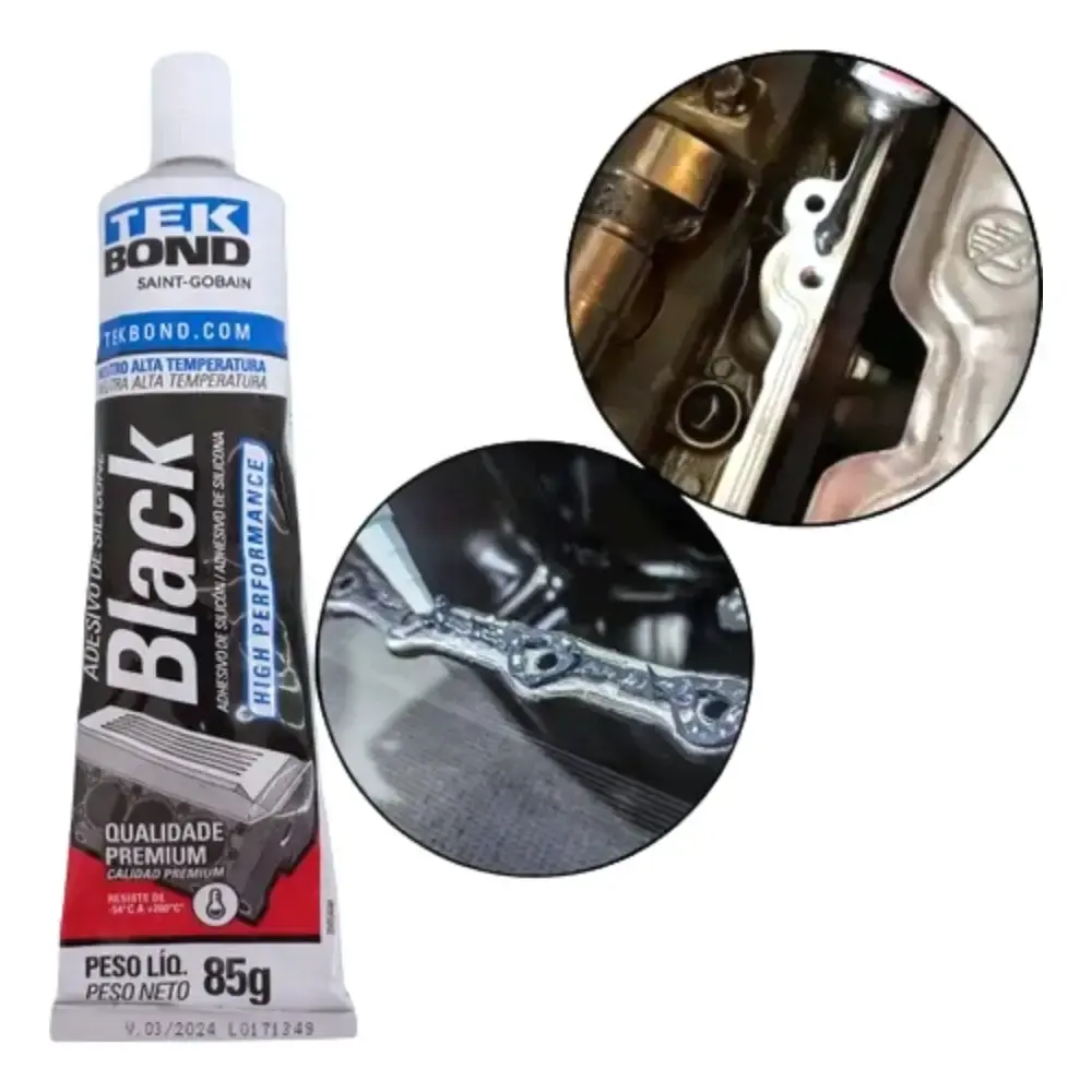 Silicone para alta temperatura vedação preto 85G tekbond TEK Bond — fotografia 3