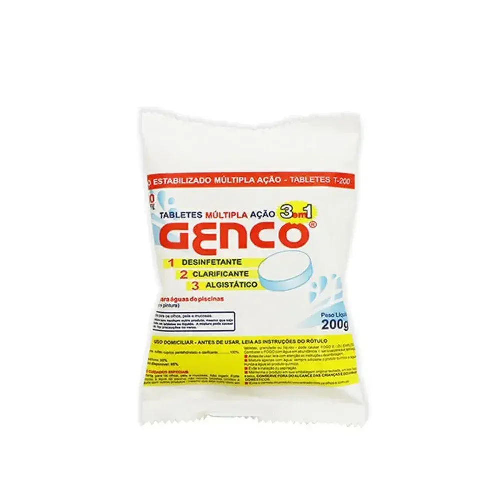 Cloro tabletes múltipla ação 3 em 1 com 200G da Genco — fotografia 4