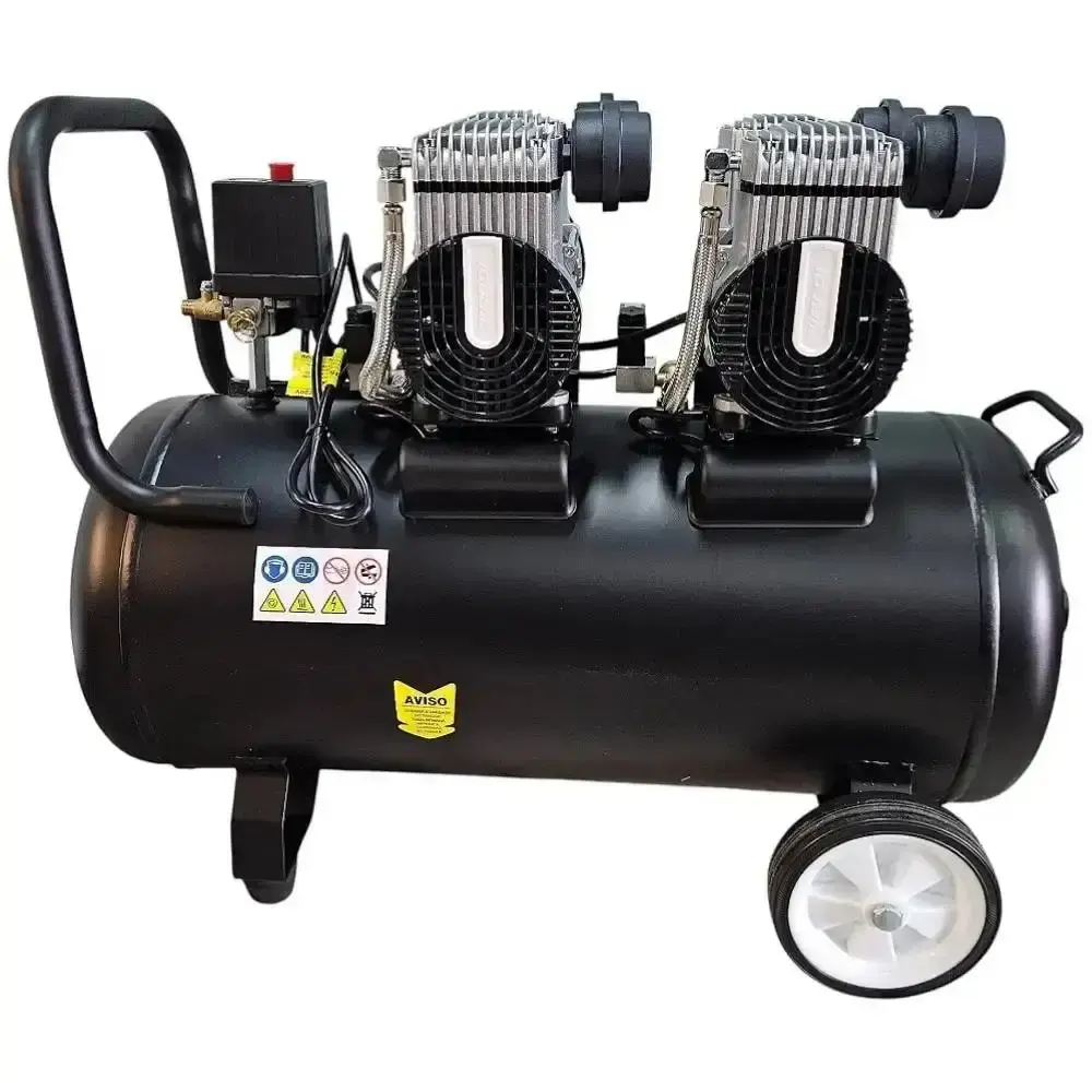 Compressor portátil 10 pés 1HP 50L sem óleo 1200*2-50L Compbrasil com kit 6 pçs ferrari — fotografia 3