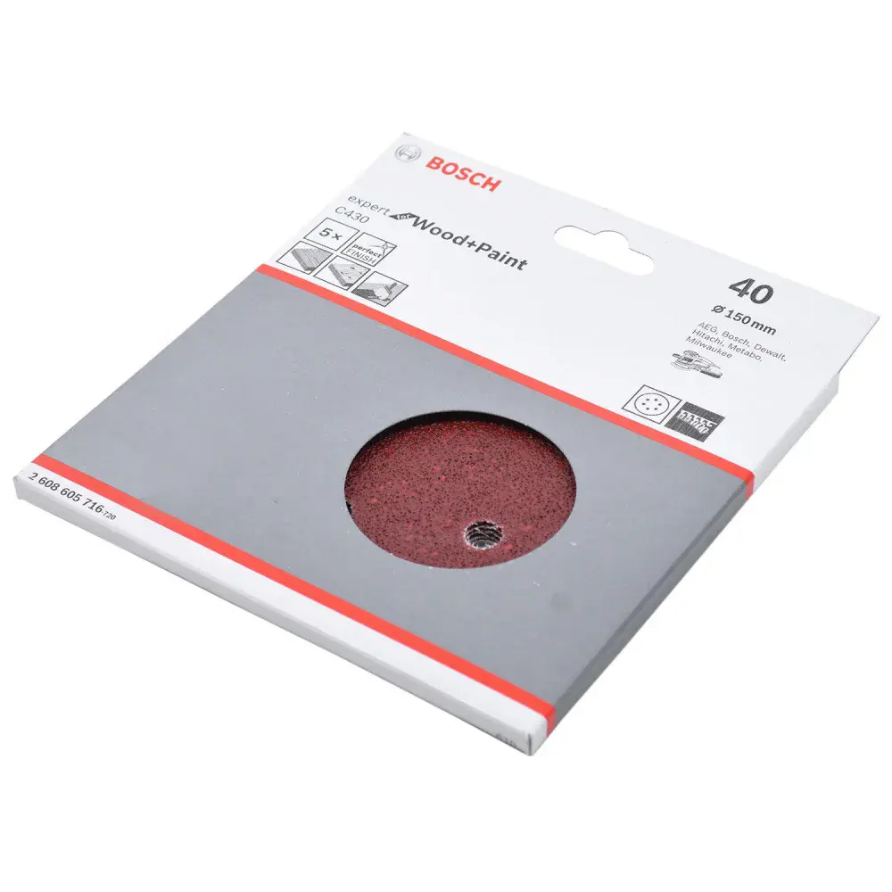 Folha de lixa C430 125MM com 5 unidades Bosch — fotografia 3